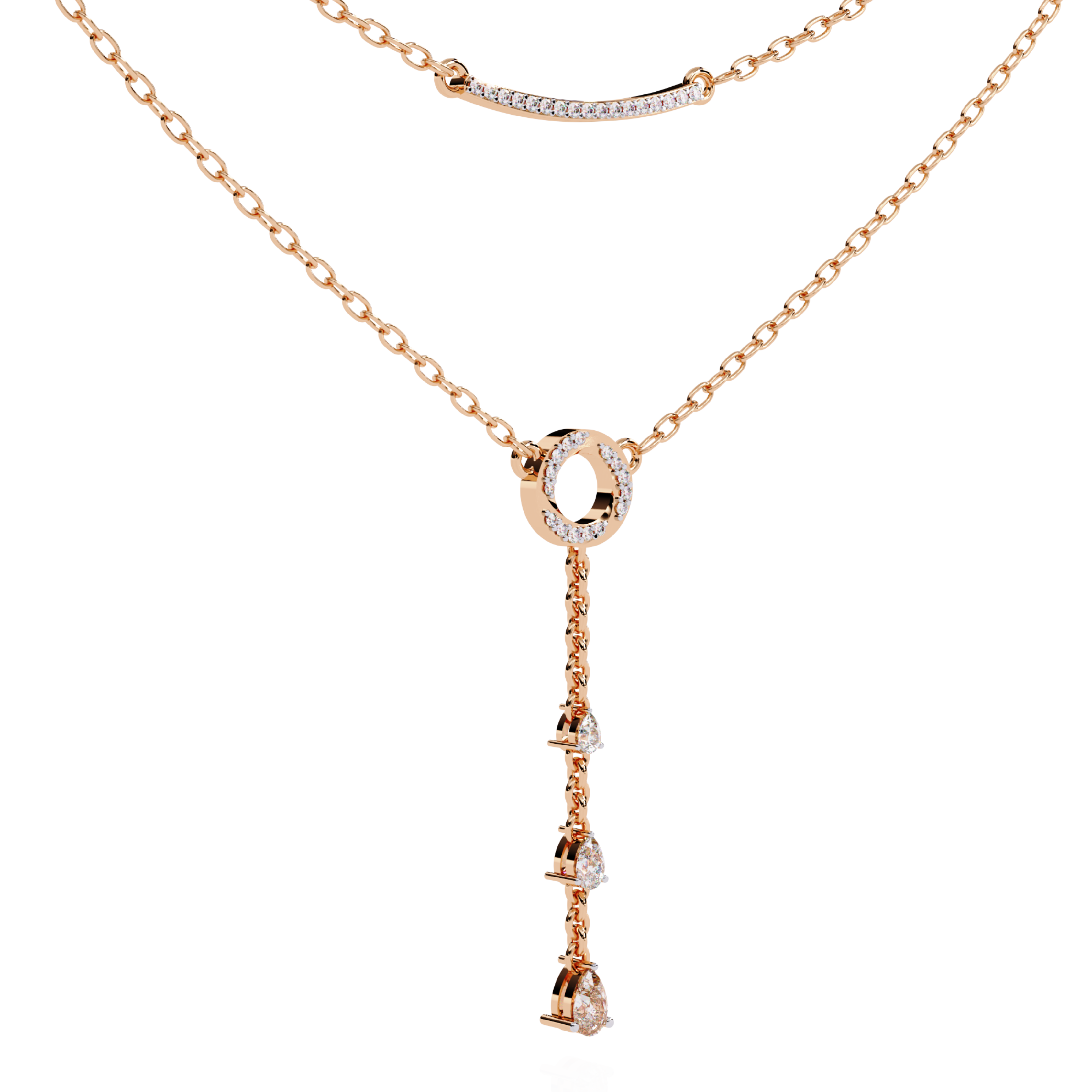 Elegant Layered Gold Diamond Necklace