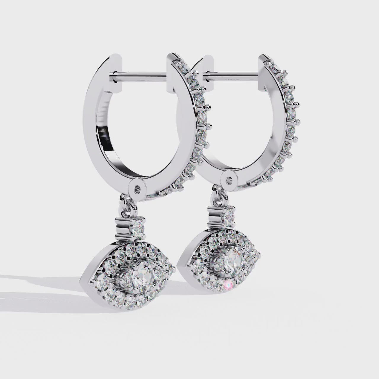 Evil Eye Diamond Hoop Earrings
